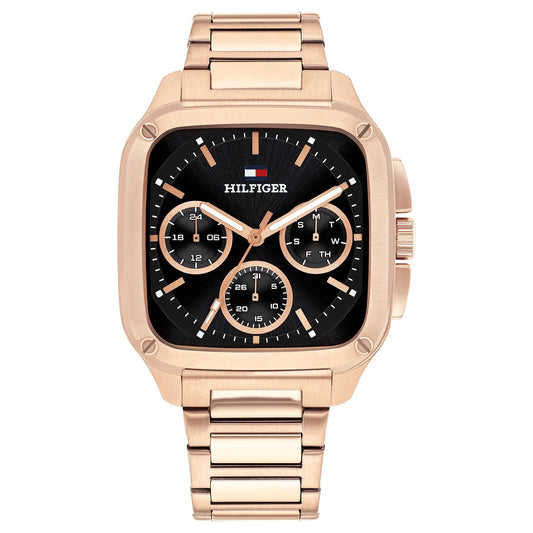 Tommy Hilfiger Herald Japanese Quartz Analog with Black Dial Rose Gold Stainless Steel Strap Watch for Men - TH1792224