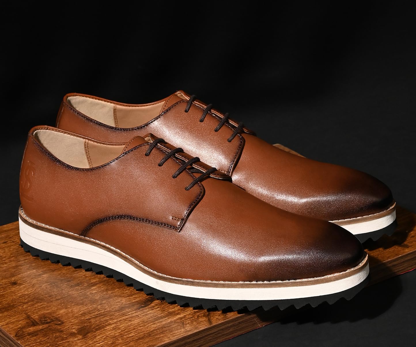 LOUIS STITCH Tan Casual Shoes for Men | Ultra Lightweight and Comfortable | Cushioned Footbed Men’s Derbys | LSMX-PLTN |