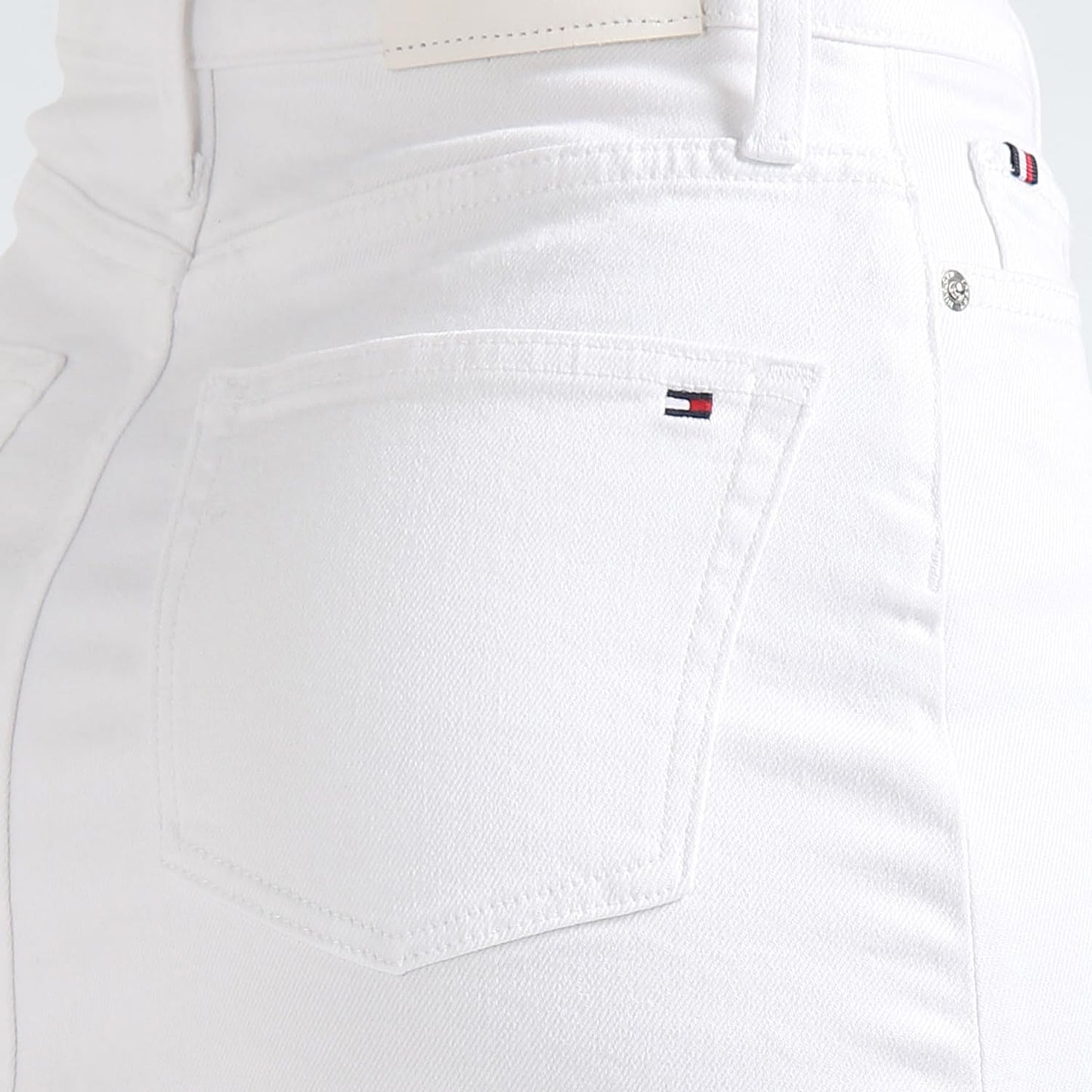 Tommy Hilfiger White Solid Women Denim Skirt (36)