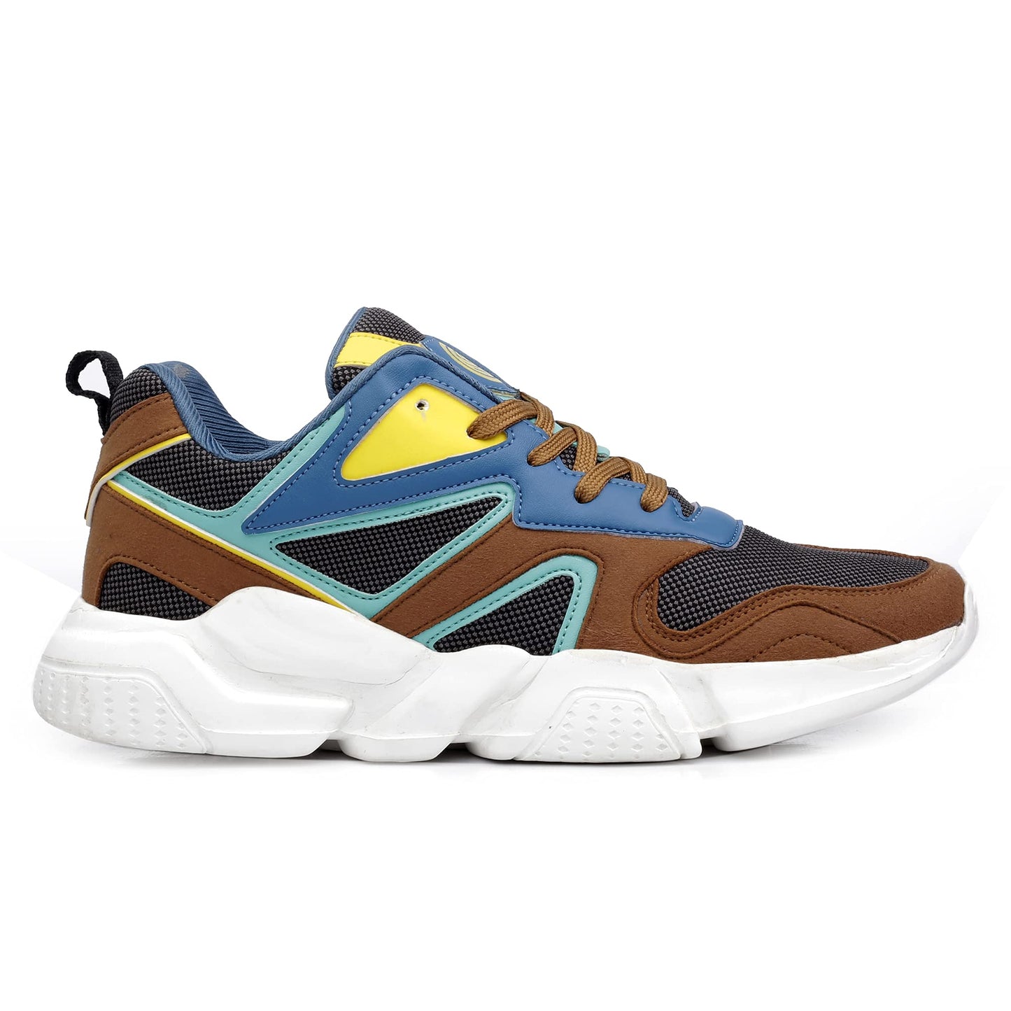 Bacca Bucci Mens Uproar Korean Street Style Low Top Color Blocked Fashion Sneakers/Casual Shoes Brown, 6 Uk
