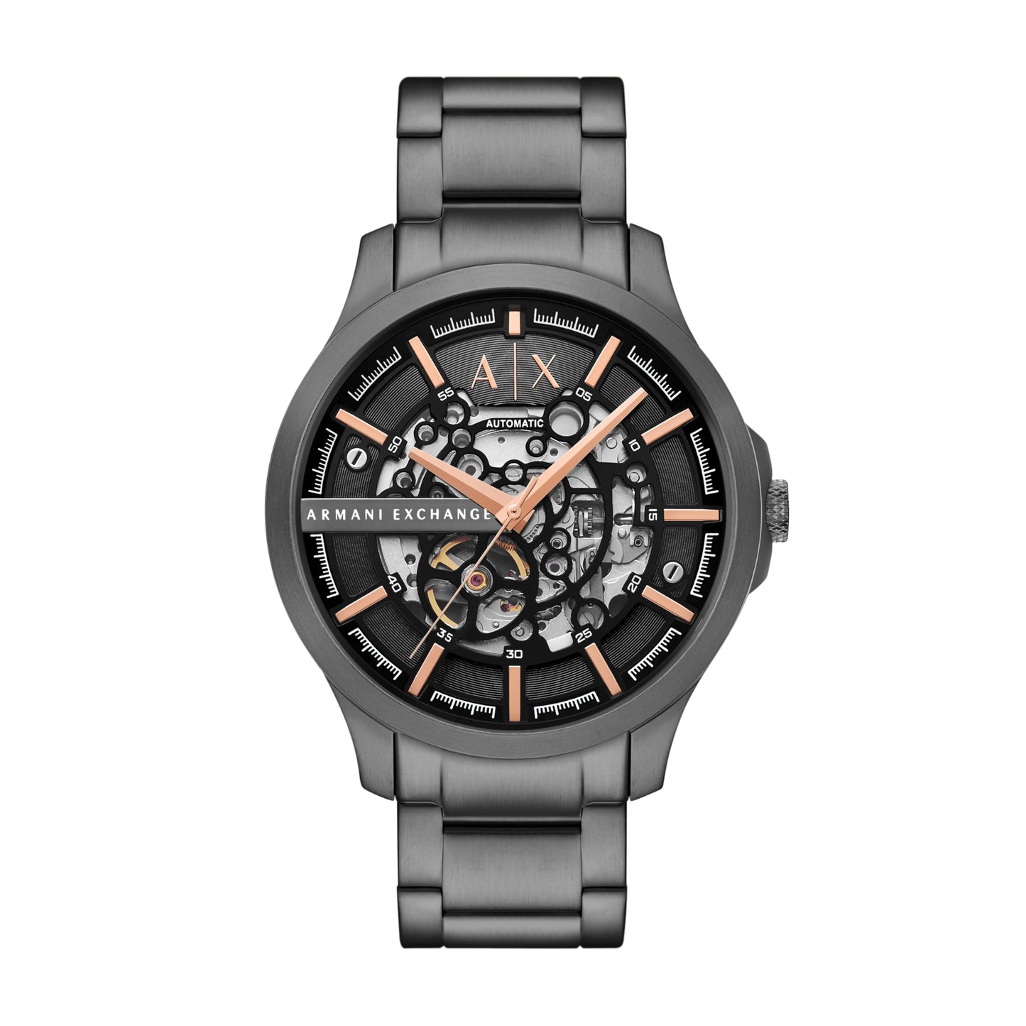 Armani Exchange Stainless Steel Analog Black Dial Men's Watch-Ax2458, Band Color:Gray