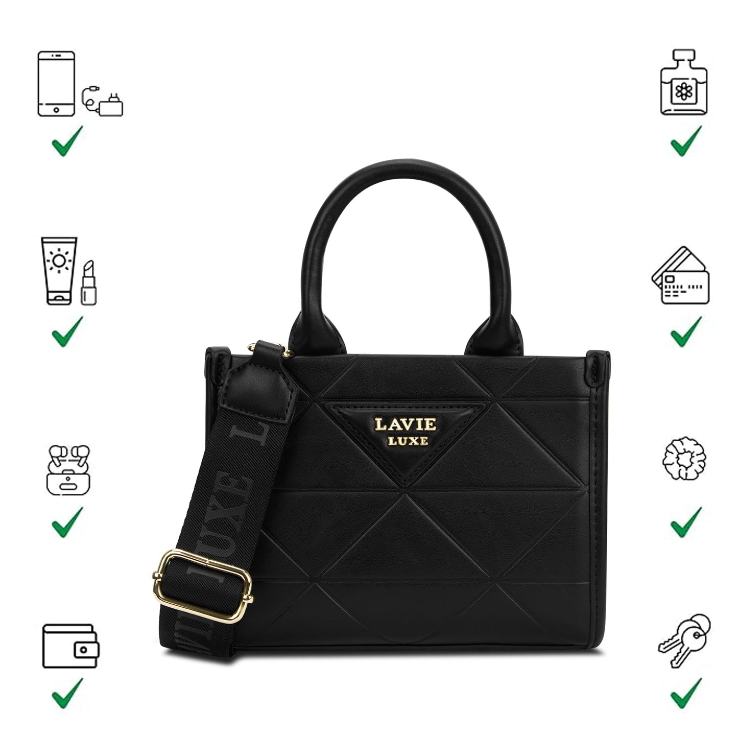 Lavie Luxe Women's Lisa Box Satchel Handbag | Satchel Bag for Work | Ladies Purse | Stylish Shoulder Bag | Gift For Women