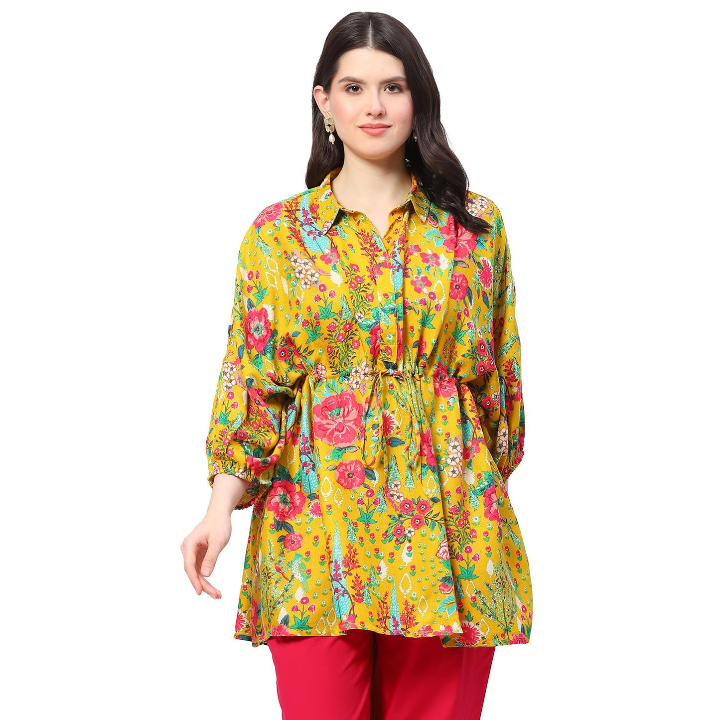 BIBA Women Printed Straight Mix and Match(RAJNIWAS19577_Mustard_38)