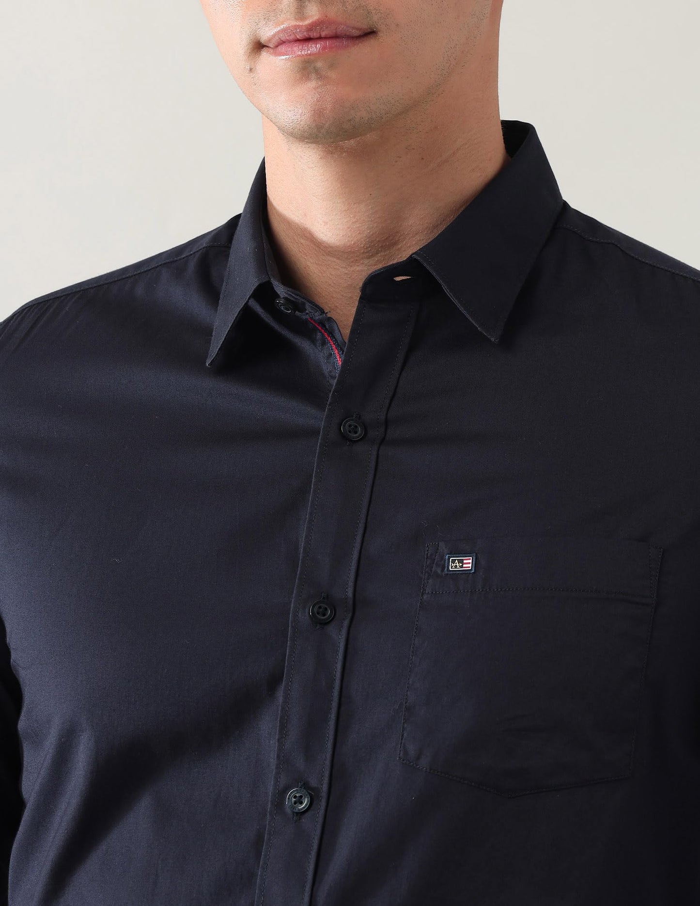Arrow Sport Men's Solid Slim Fit Shirt (ASAJSH1645_Navy