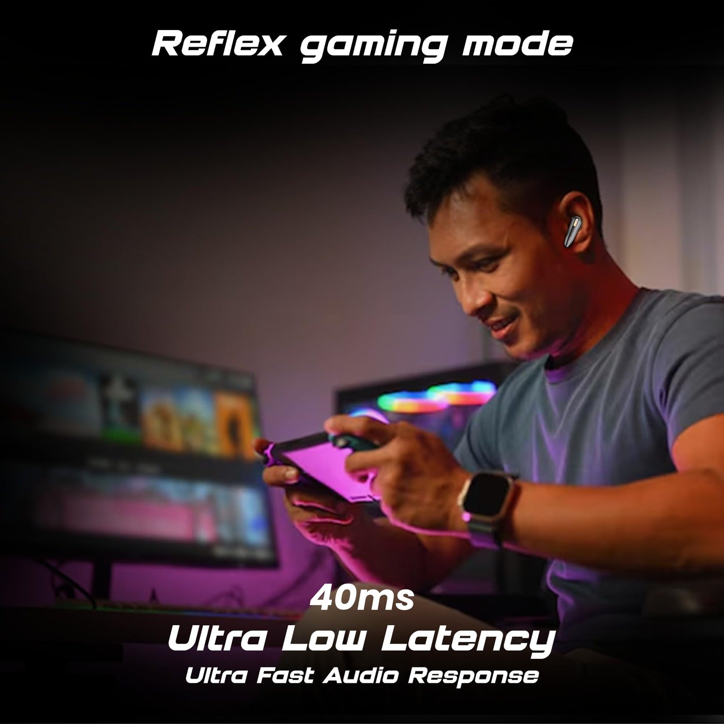 truke New Launch Crystal Bass True Wireless in Ear Earbuds with 13mm Drivers, 70H Playtime Fast Charge, Made in India, HiFi Sound TWS, 40ms Low Latency, 4Mics ENC, BT 5.4 (Matte Black)