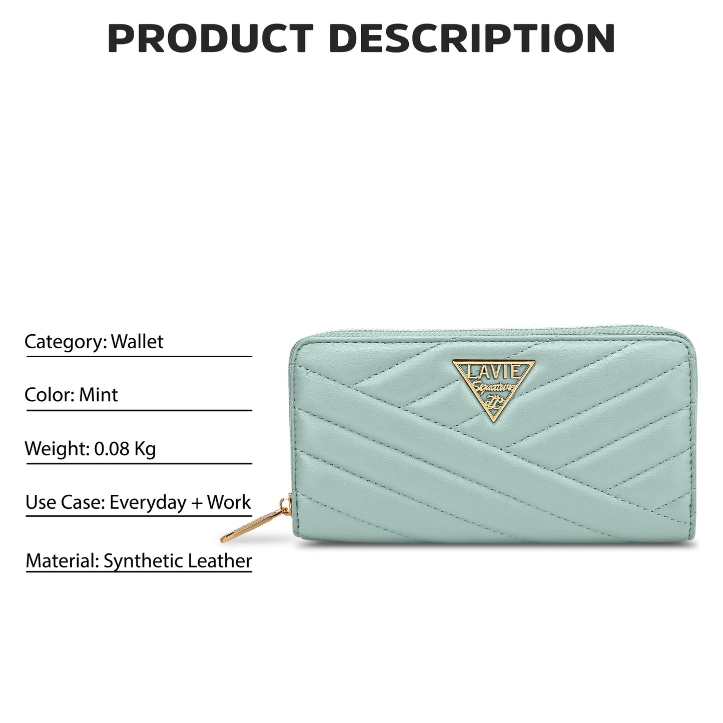 Lavie Signature Women's Quilt Berlin Zip Around Wallet |Gift for Women