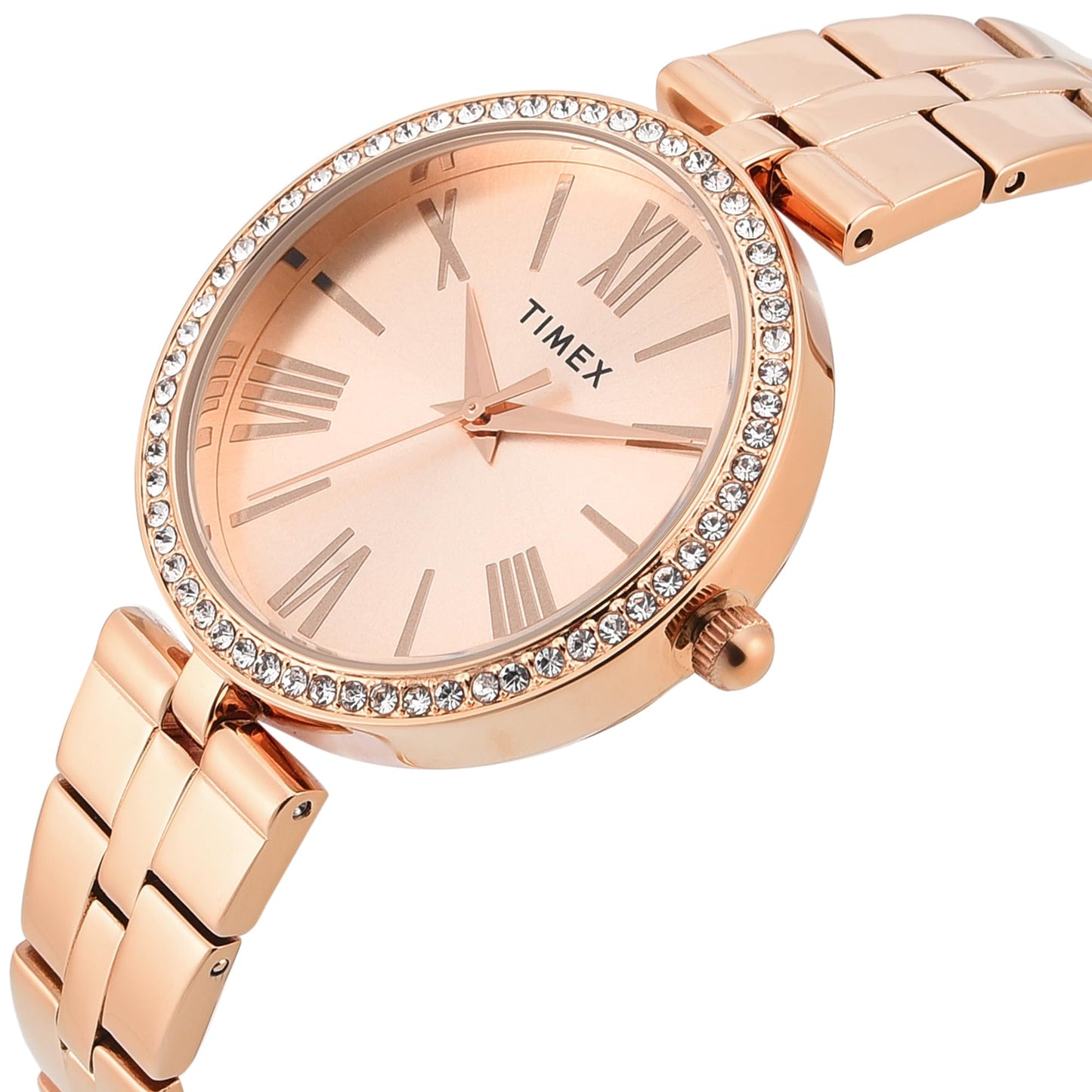 TIMEX Rose Gold Round Dial Analog Women's Watch - TWEL22502