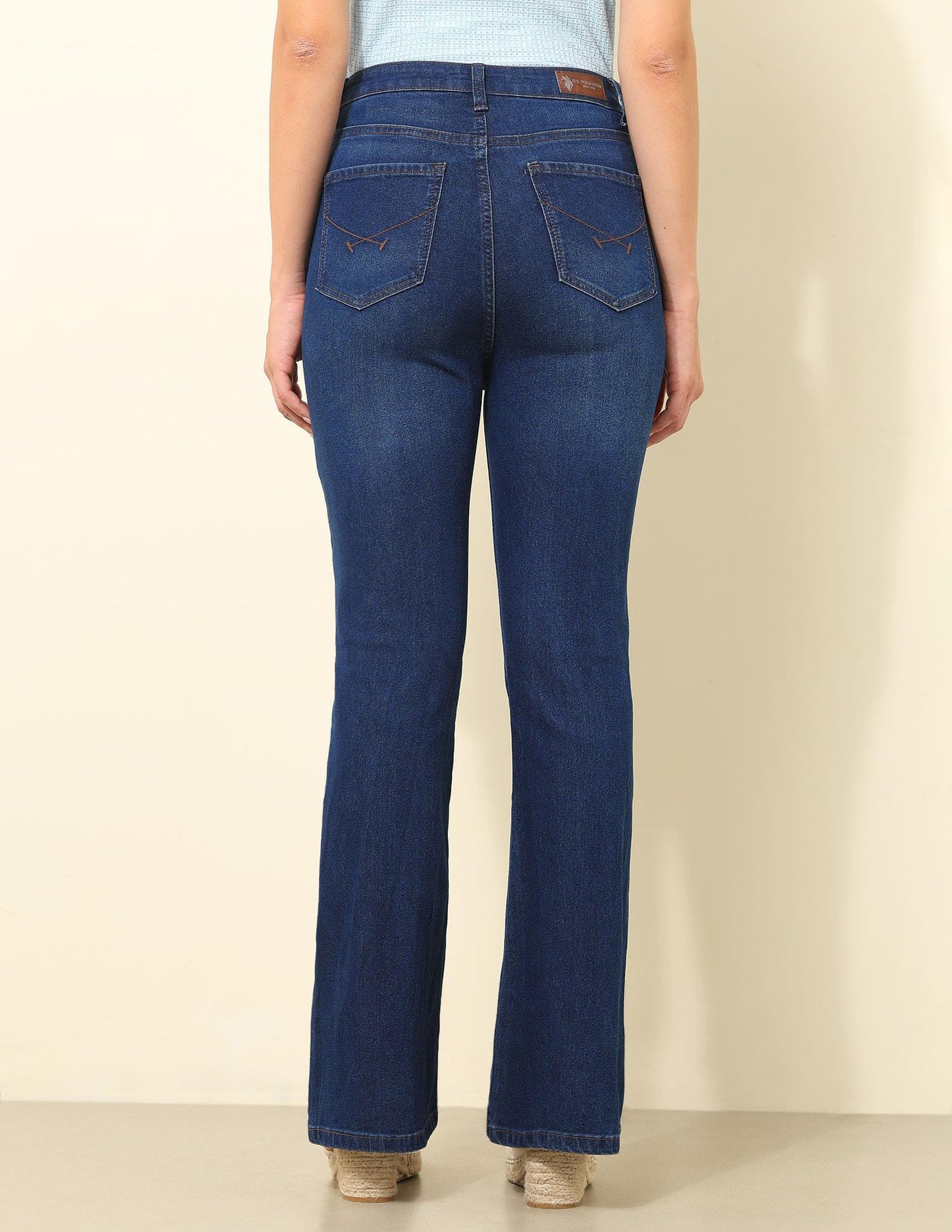 U.S. Polo ASSN. Ultra-High Rise Flared Fit Jeans (UWSS25JEN328_Blue_36)