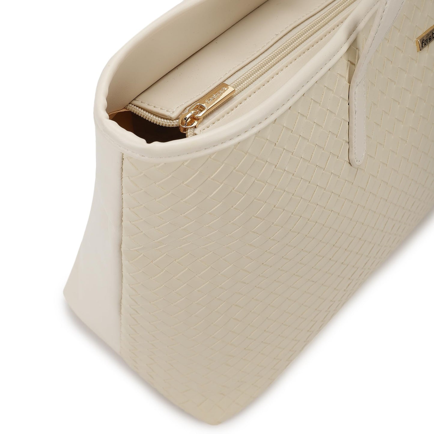 Fastrack Premium Leather Tote Bag For Womens, Ladies And Girls | Embossed Textured Tote Bag For Womens And Girls | Handbag With Spacious Interior And Sturdy Straps, Beige