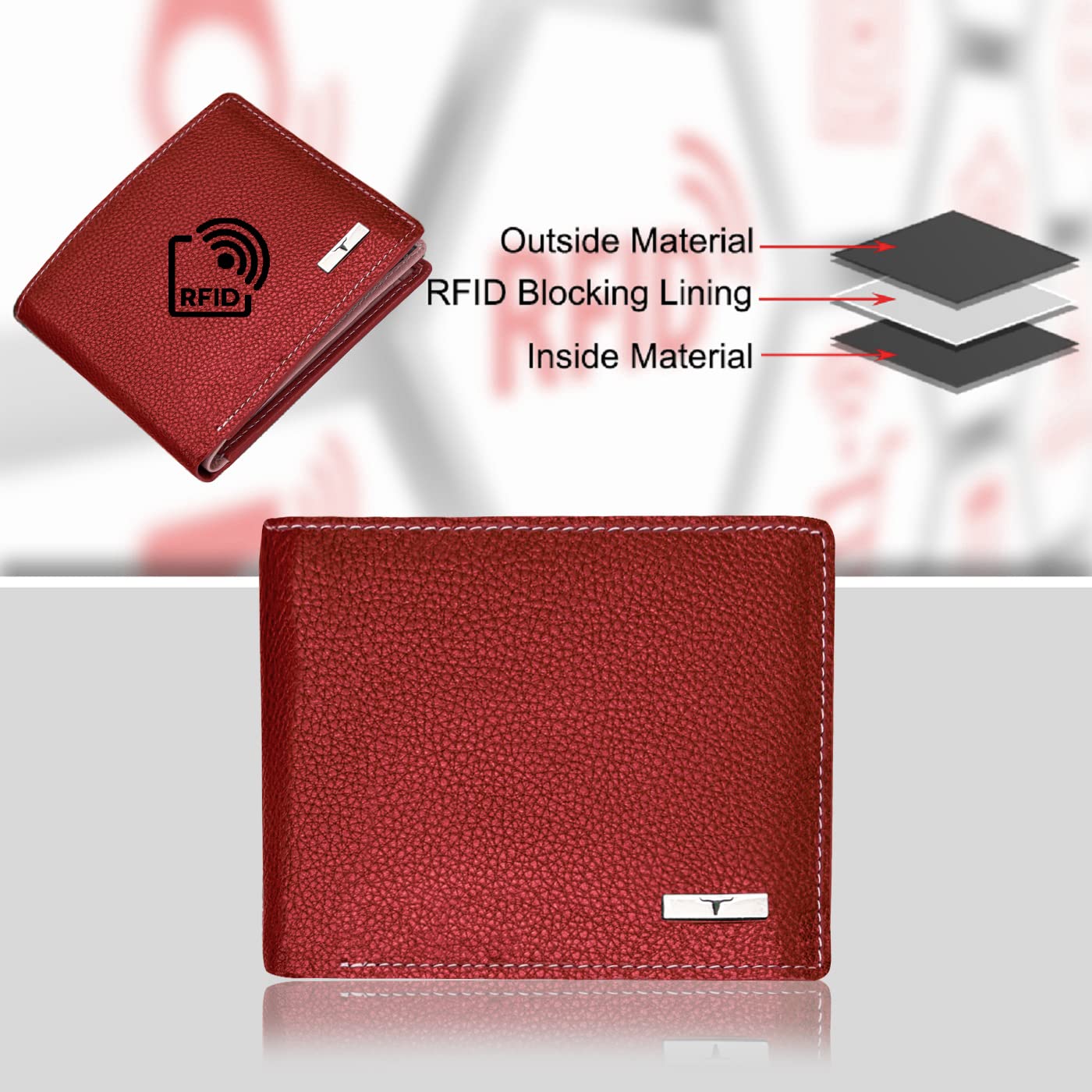 URBAN FOREST Kyle Red/Pink Leather Wallet for Women