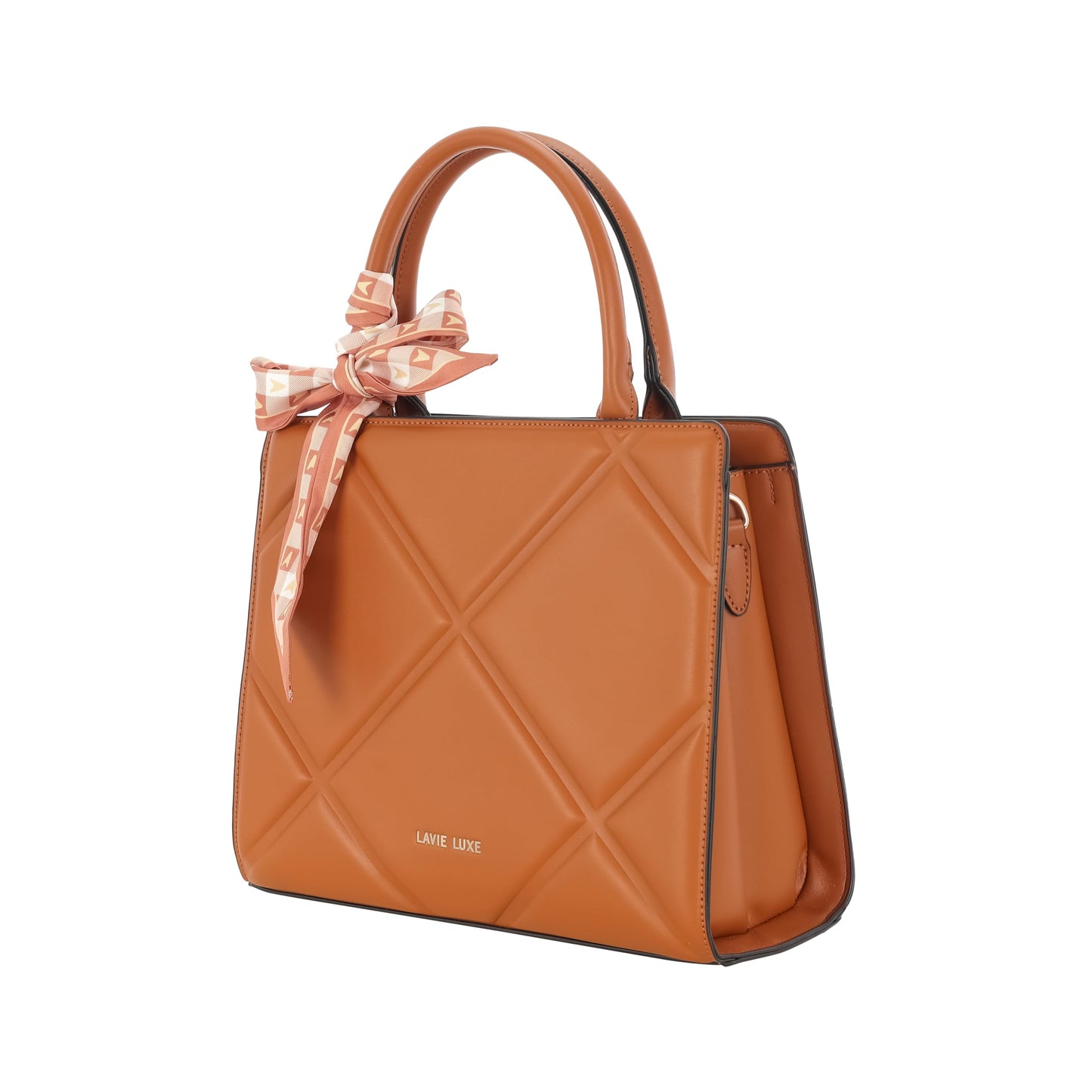 Lavie Luxe Women's Quare25 Medium Debossed Satchel Handbag for Women | Satchel Bag for Work | Ladies purse | Stylish Shoulder Bag | Gift for Women