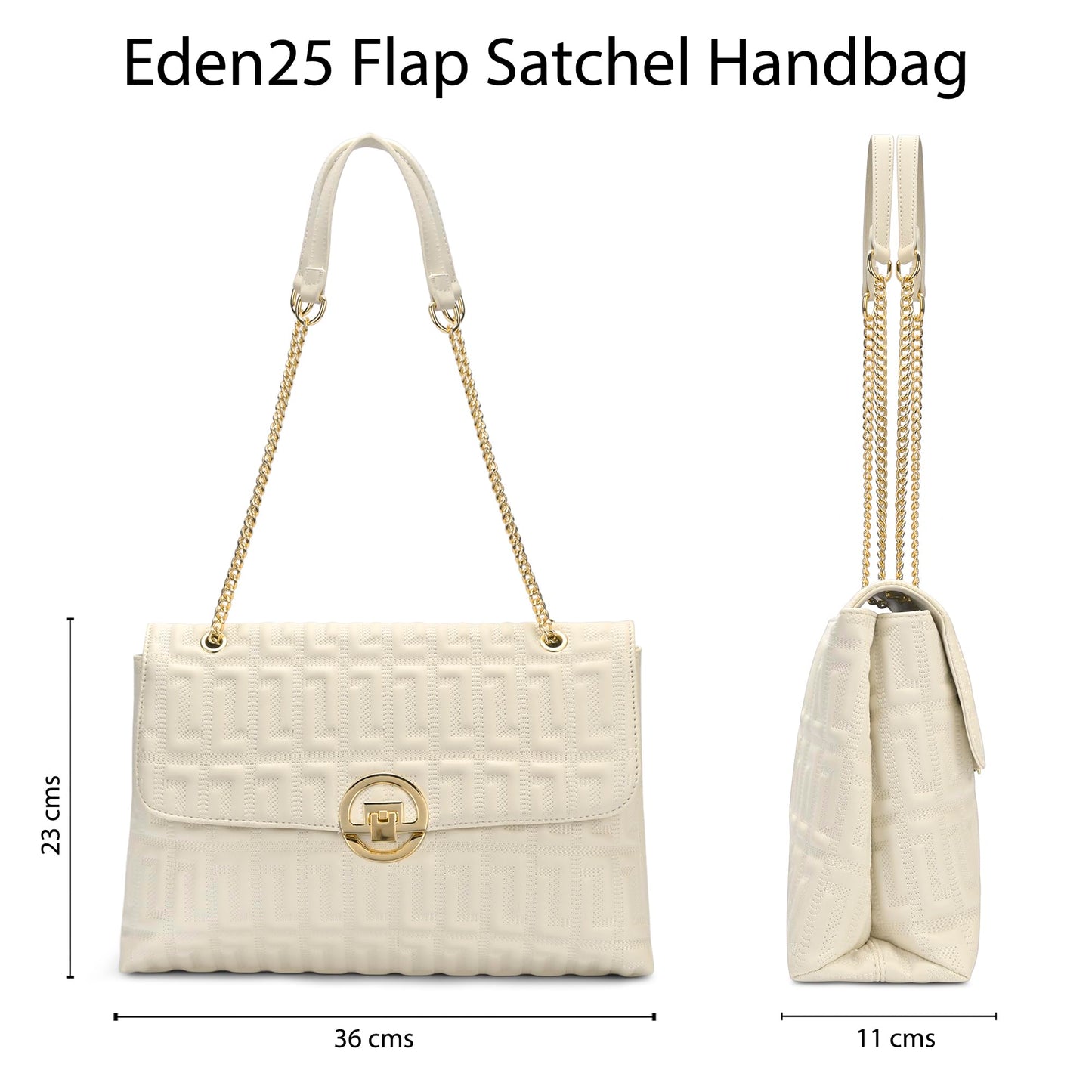 Lavie Luxe Women's Eden25 Large Solid Flap Satchel Handbag for Women | Satchel Bag for Work | Ladies purse | Stylish Shoulder Bag | Ladies Gift