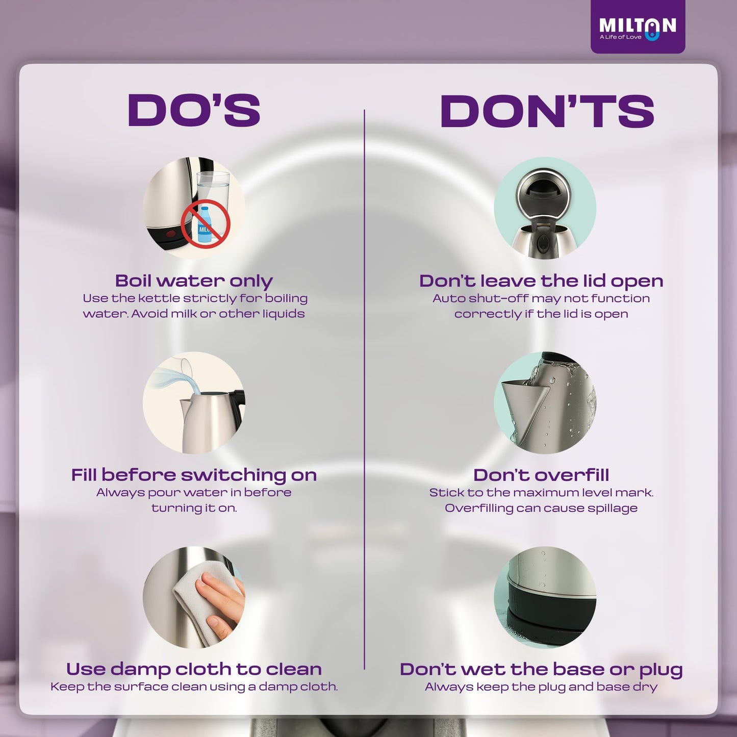 Milton Rapid Electric Kettle 1.8L | 1500 Watts | Stainless Steel Hot Water portable Electric Kettle for Home, Office | Auto Cut-Off with Wide Mouth | Cool-touch Handle and Single-Touch Lid Lock