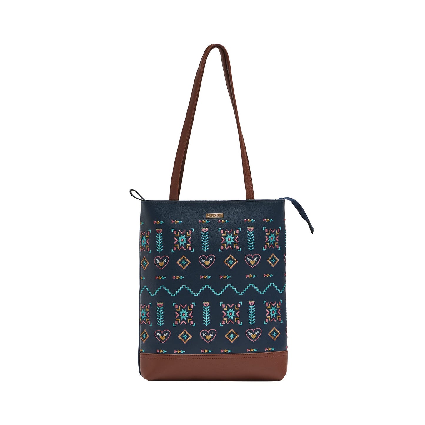 Chumbak Women's Office Tote Bag, Printed Canvas Shoulder Bag for College, Work and Travel, Stylish and Durable with Laptop Compartment