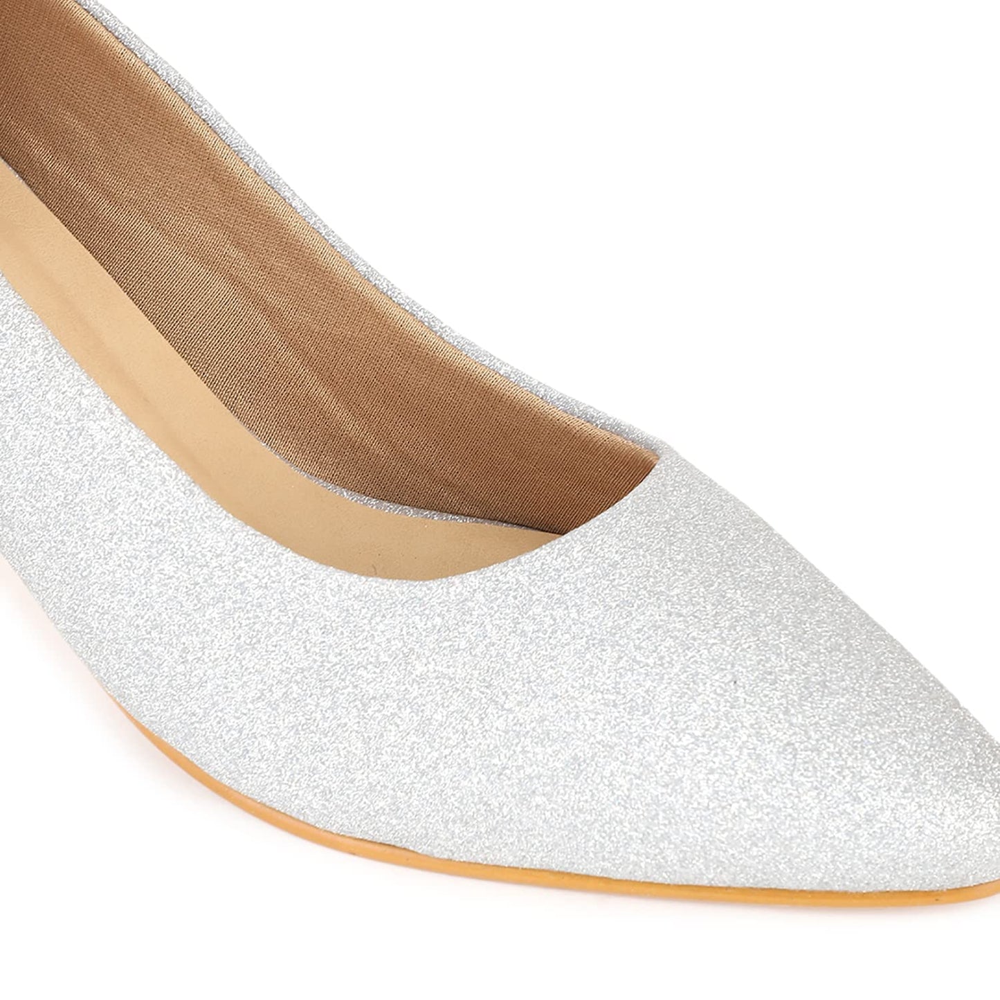 Marc Loire Women Silver Embellished Pumps Heels for Office, Party and Formal Occasions (Silver, Numeric_5)