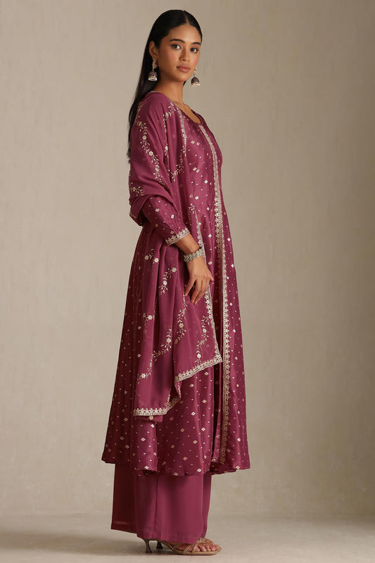 Soch Womens Dola Silk Zari Woven Suit Set With Zari