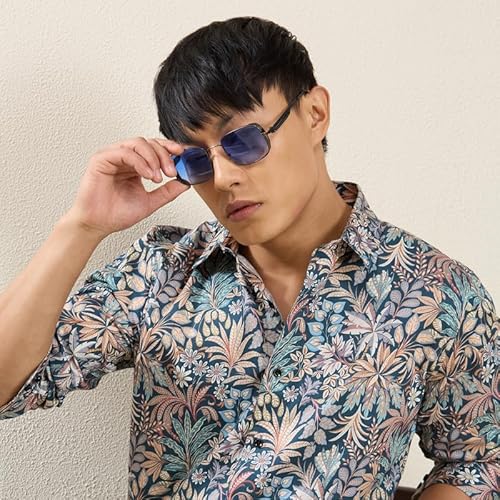 MARK & ALBERT Men's Luxury Giza Cotton Digital Printed Shirt Full Sleeves Shirts for Men