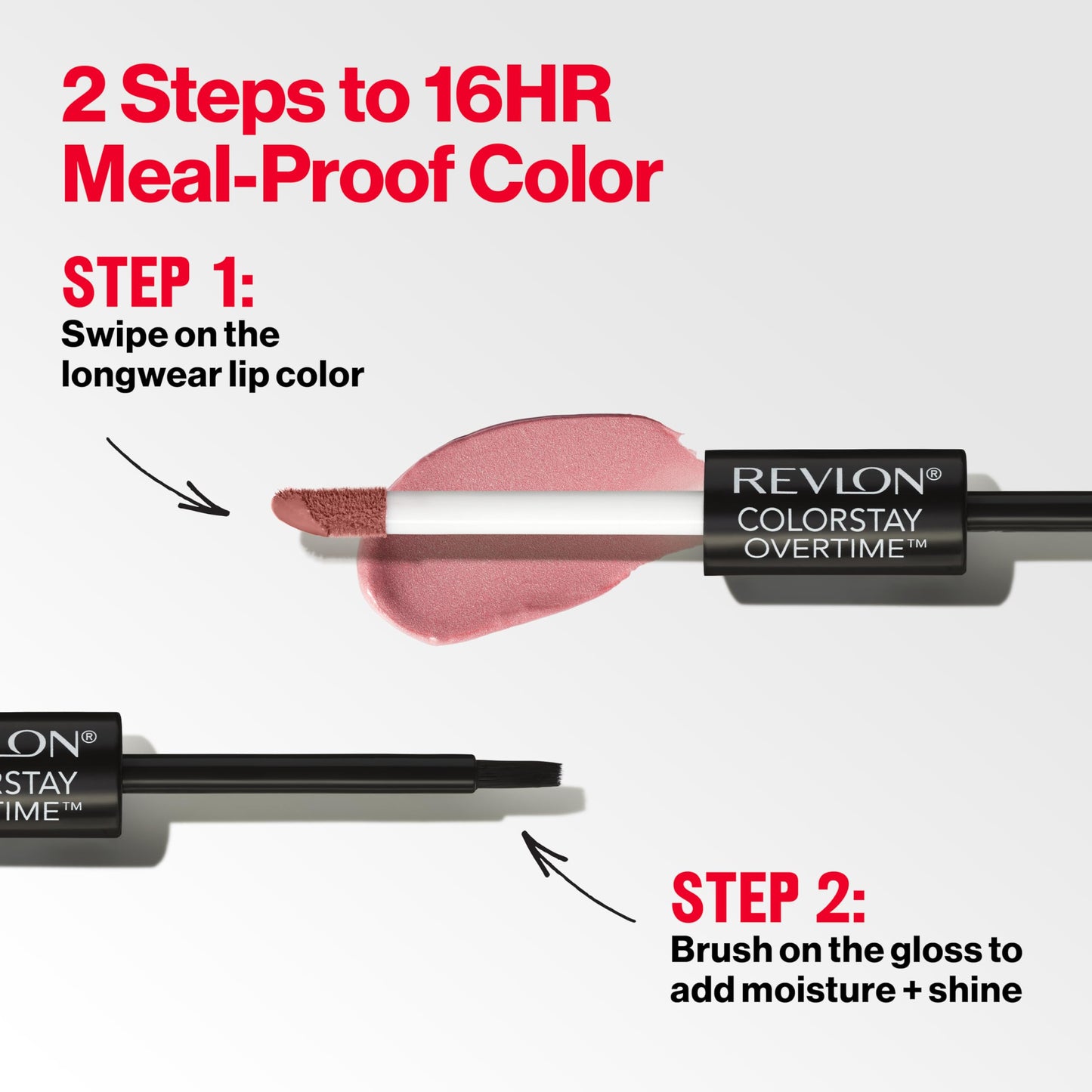 Revlon Liquid Lipstick with Clear Lip Gloss, ColorStay Overtime Lipcolor, Dual Ended with Vitamin E, 140 Ultimate Wine, 4 ml