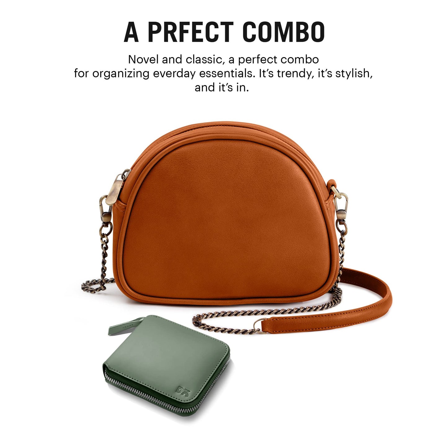 DailyObjects Arch Sling Crossbody Bag for Women and Stylish Latest Zip Wallet Purse for Girls & Women's | Durable Vegan Leather | Ladies Bags | Mobile Sling Side Bag | Made in India (Combo)