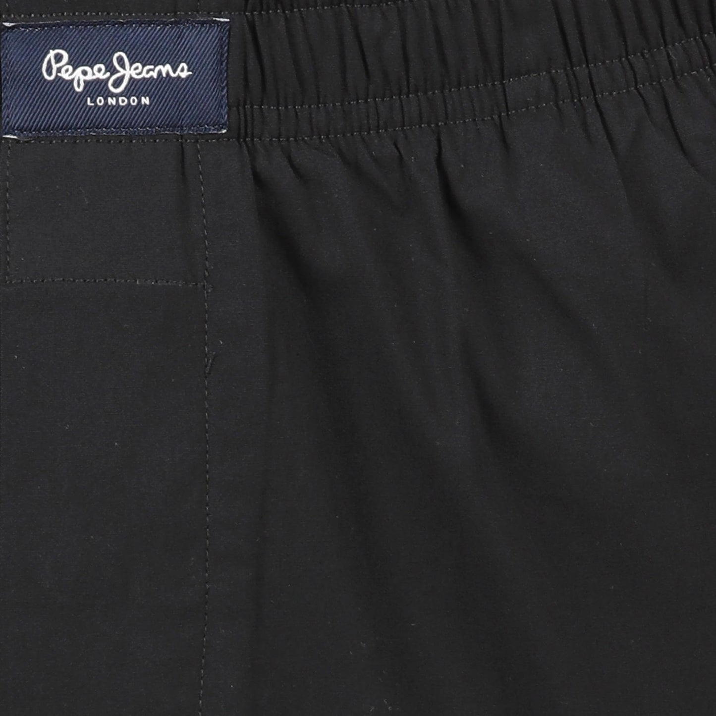 Pepe Jeans Men's Solid Woven Pyjama - BLACK - Small