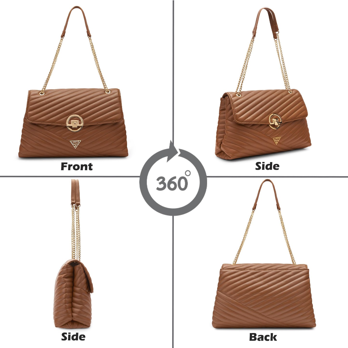 Lavie Signature Women's Denver Quilted Flap Satchel Handbag for Women | Satchel Bag for Work | Ladies purse | Stylish Shoulder Bag | Gift For Women