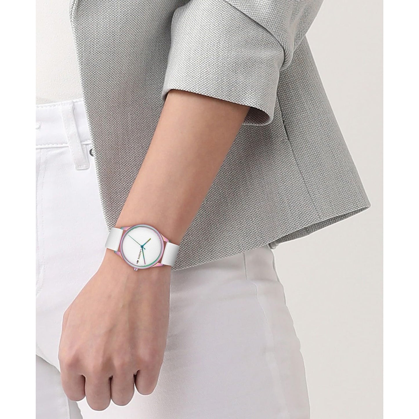 Lacoste Falda Qtz Basic White Round Dial Women's Watch|Silicone Material|Multi Color Band - 2001353
