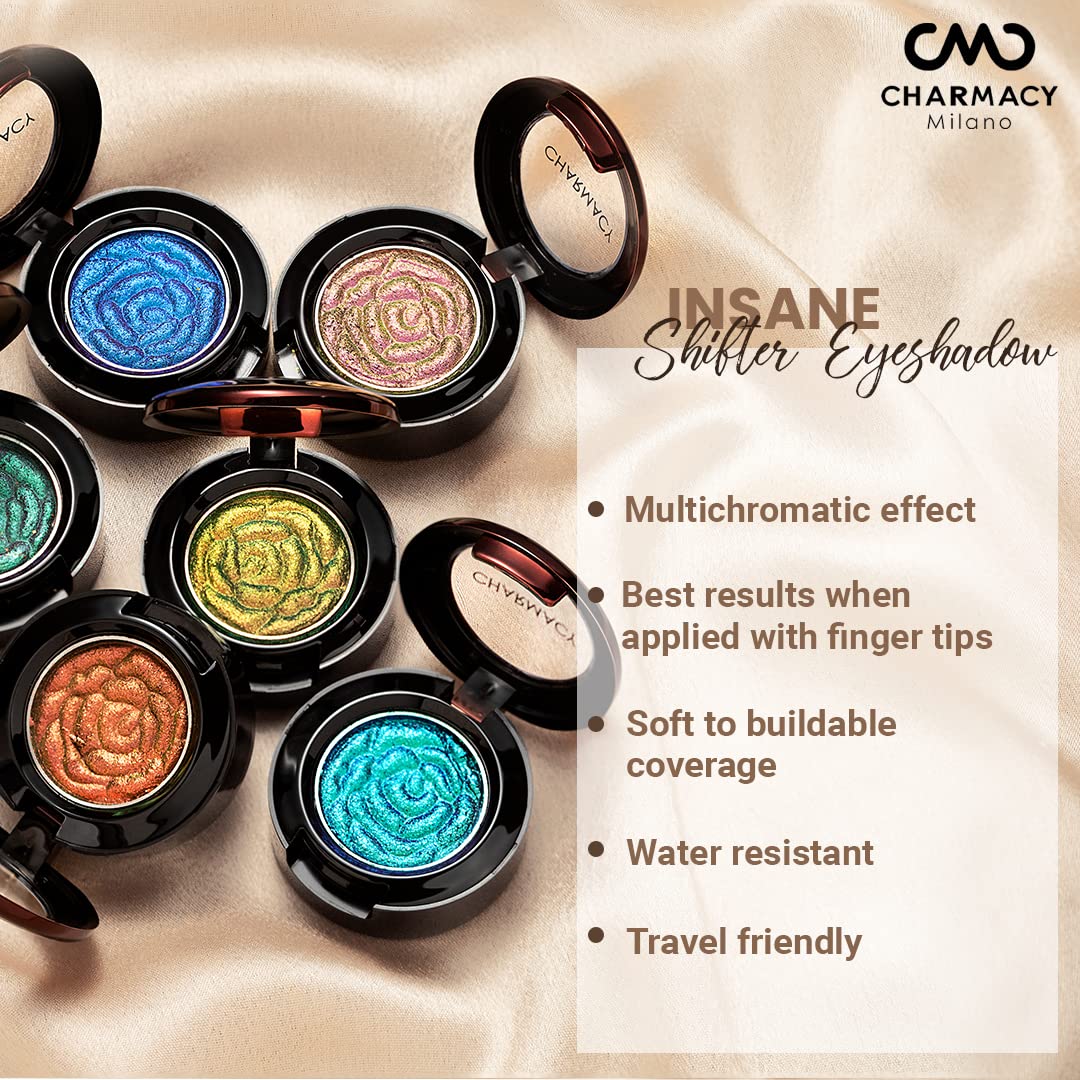 Charmacy Milano Insane Shifters Eyeshadow (Shade 500) - 1.8 g, Multi-Chrome, Smooth Texture, Highly Pigmented, Metallic, Shimmer Effect, One Swipe Coverage, Glam Eyes