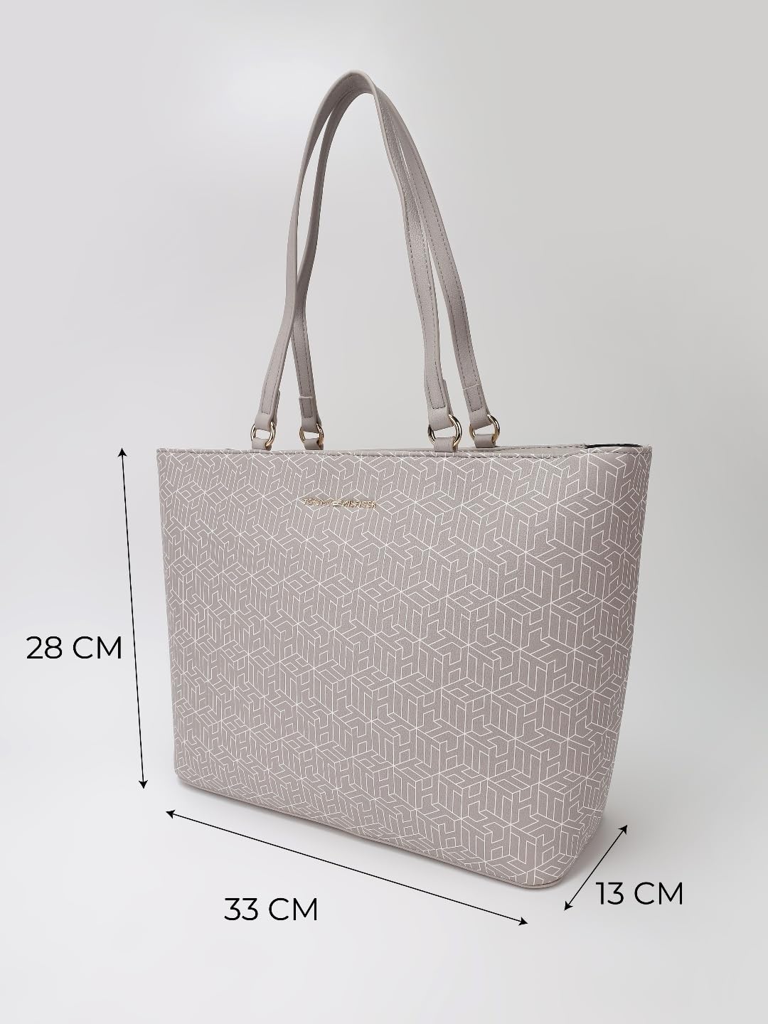 Tommy Hilfiger Logo Brown Pu Tote Bag