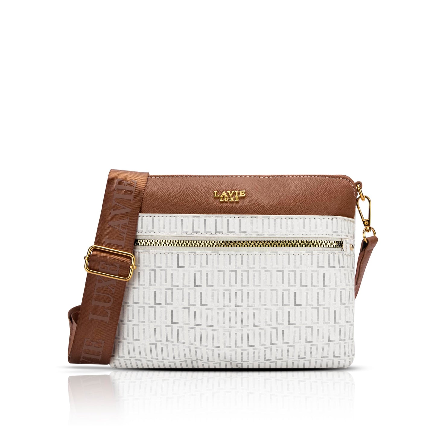 Lavie Luxe Women's Mono Quick Top Zip Crossbody Box Sling Bag | Ladies Purse Handbag | Gift for Women
