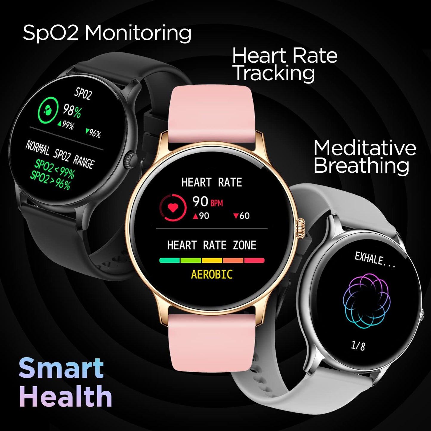 Fire-Boltt Phoenix Smart Watch with Bluetooth Calling 1.3,120+ Sports Modes, 240 * 240 PX High Res with SpO2, Heart Rate Monitoring & IP67 Rating (Gold Pink)