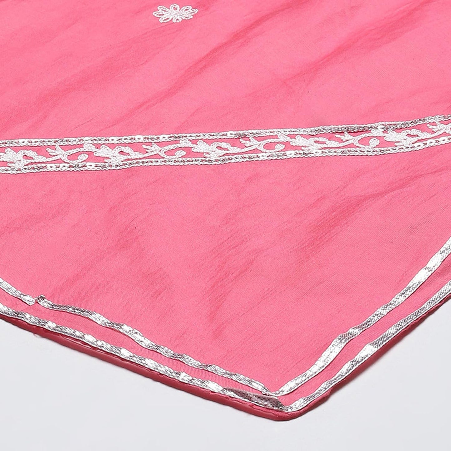 BIBA WOMEN EMBROIDERY RELAXED SALWAR KURTA DUPATTA(SKDGULNAAZ8670_BRIGHT PINK_36)