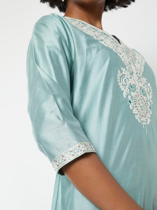 Max Women's Polyester Blend Kurta Set