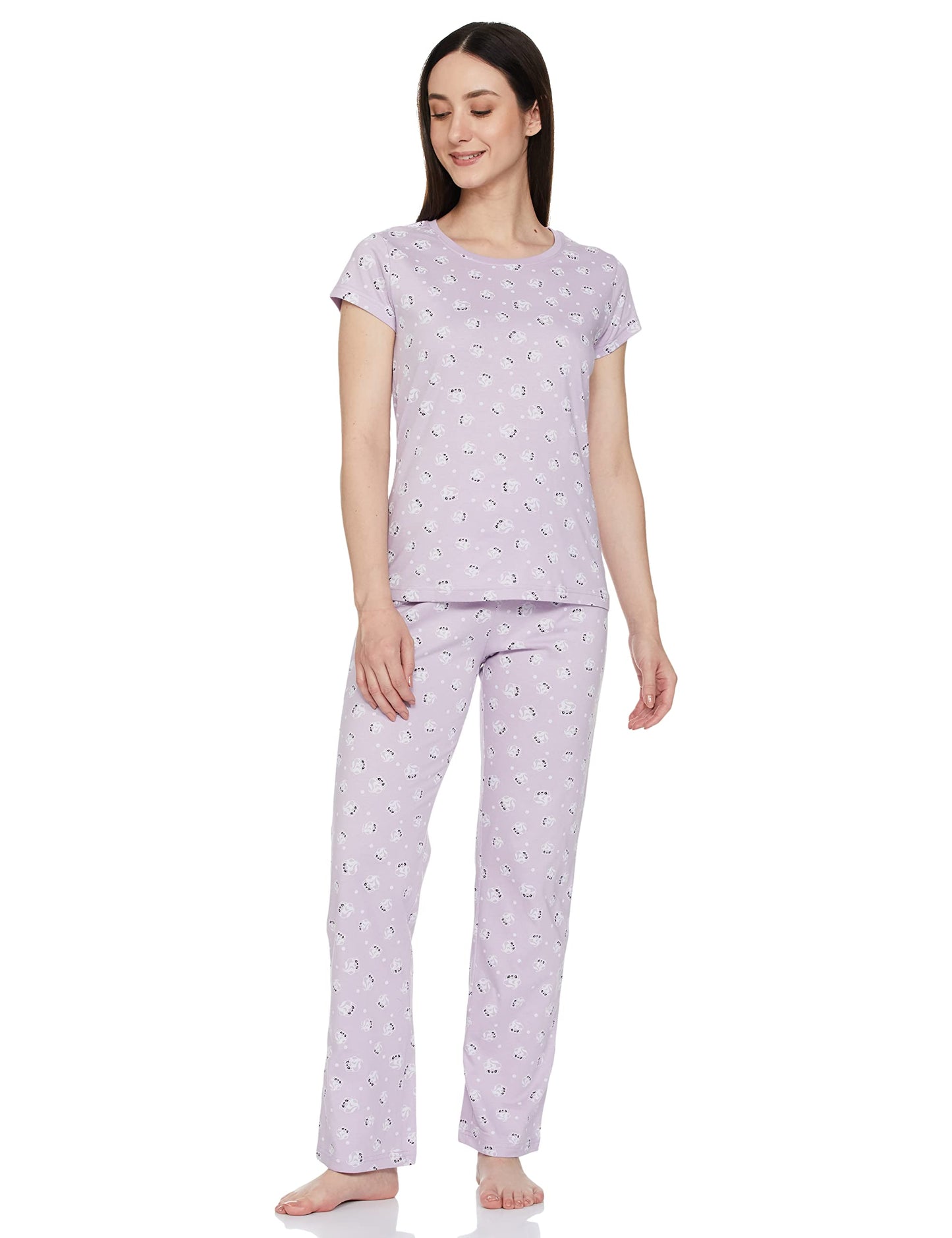 Max Plus Size Women All-Over Printed PJ Set (SP23TS01LAVENDER)_XL