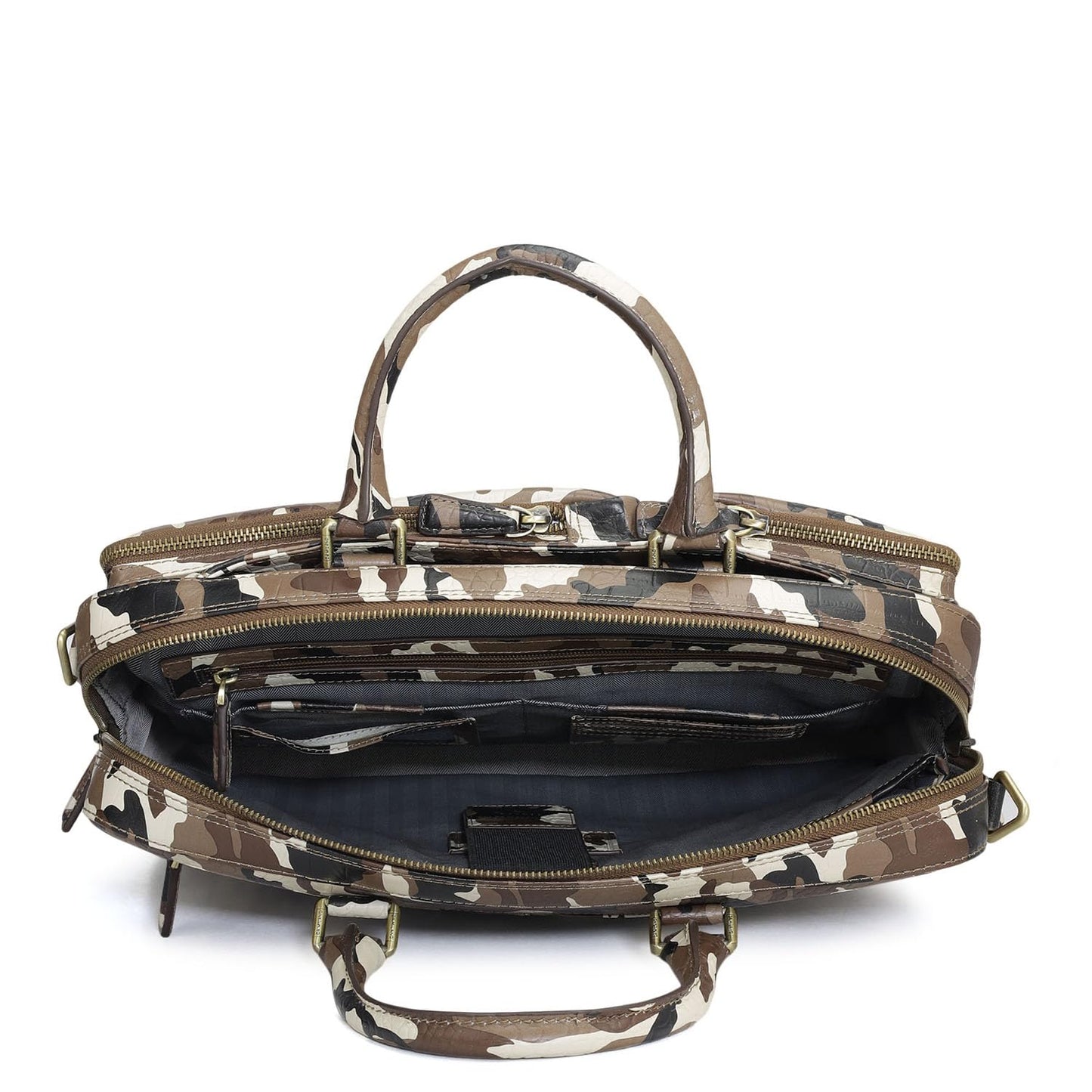 Da Milano Leather Laptop Bag for Men & for Women - Fits Upto 15" Laptop - Brown & Black