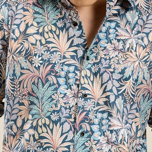 MARK & ALBERT Men's Luxury Giza Cotton Digital Printed Shirt Full Sleeves Shirts for Men