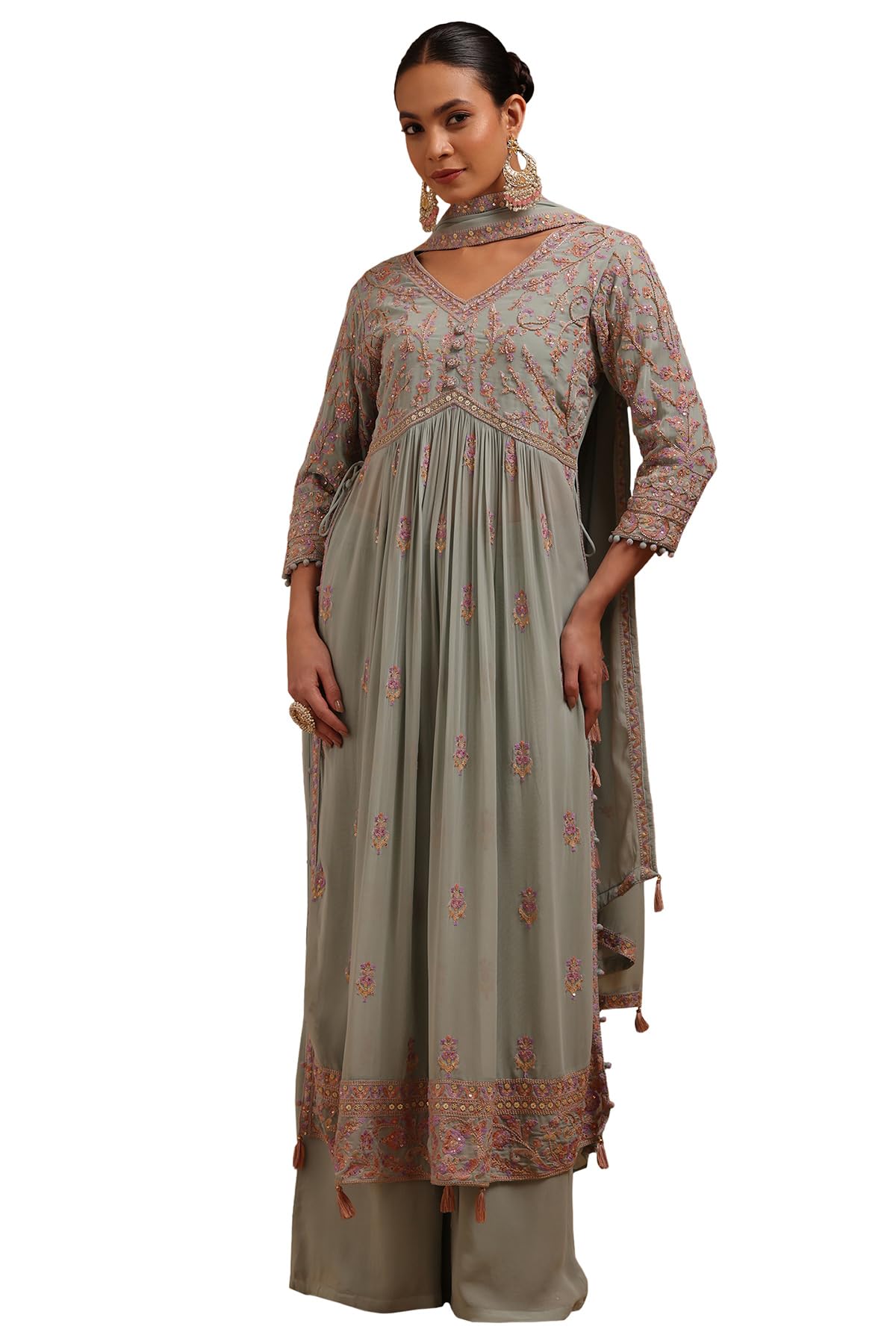 Soch Women's Georgette Salwar Suit Set (OWA5CD22396_Powder Blue