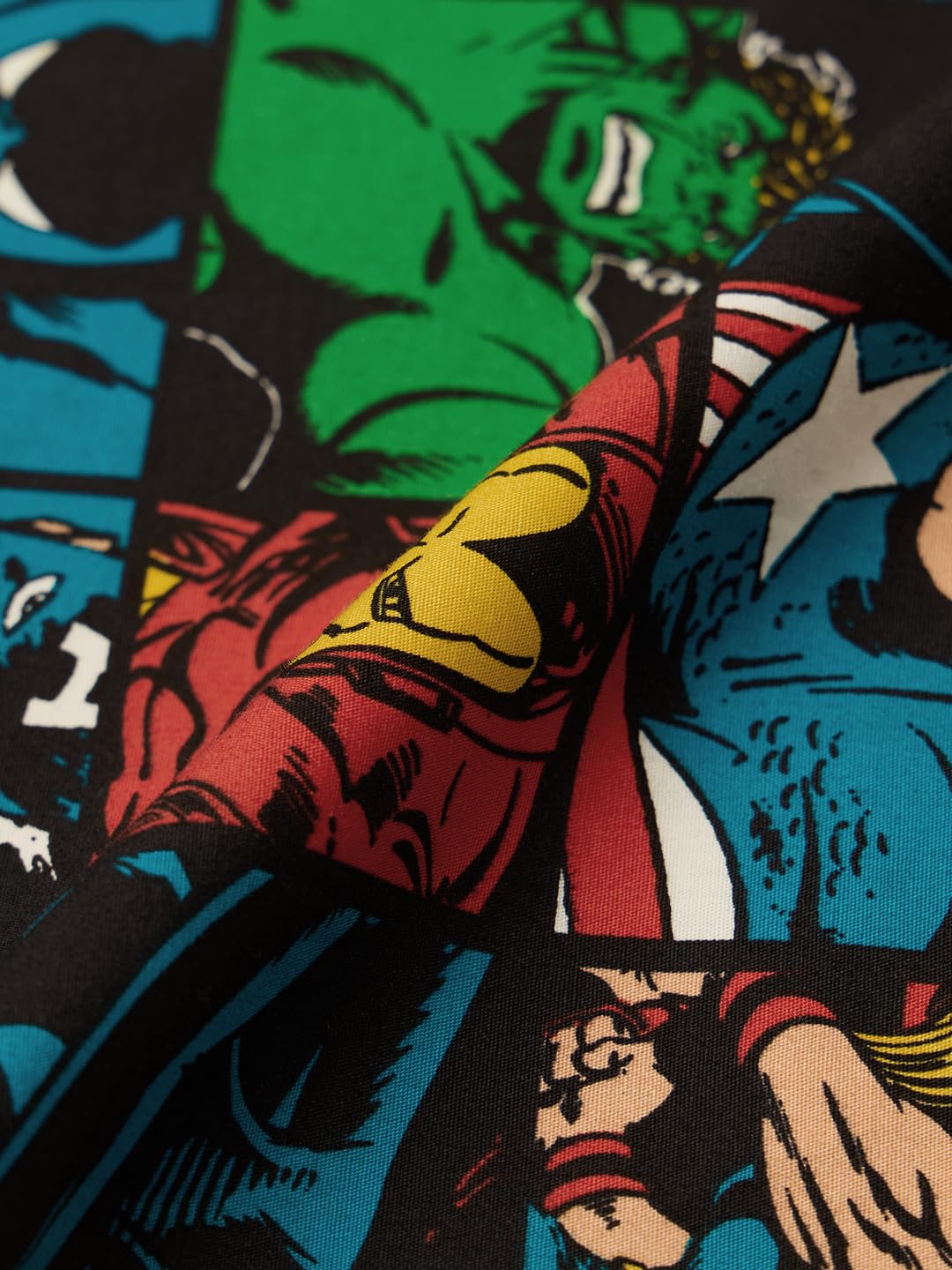 The Souled Store Marvel: Comics Men and Boys Elastic Waistband Black All-Over Print Cotton Regular Fit Lightweight Official Sleepwear Pyjamas
