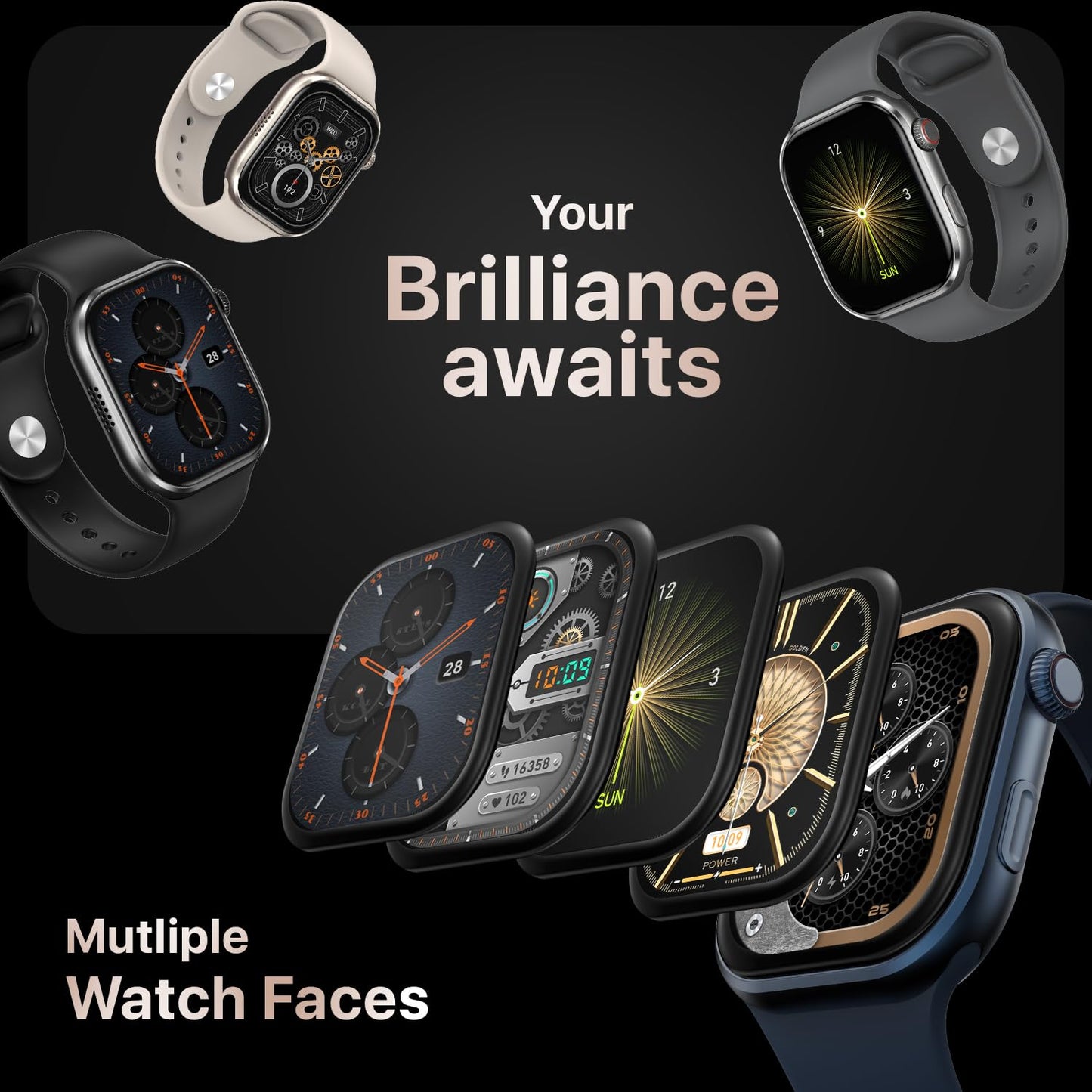 Fire-Boltt Brillia Smart Watch 2.02” Super AMOLED Display, Bluetooth Calling, SpO2, Heart Rate Monitor, 120+ Sports Modes, Fitness Tracker, Voice Assistant, Smart Watch for Man & Women– Blue