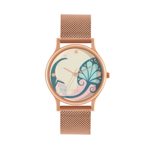 TEAL BY CHUMBAK Round Dial Analog Hand Watch for Women, Gifts for Women/Girls/Ladies, Stylish Fashion Watch for Casual/Work