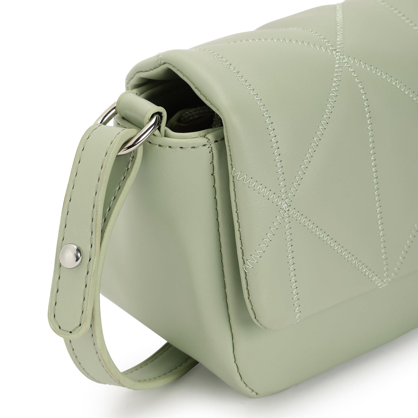 Fastrack Cloud Quilt Sling Bag for Women| Faux Leather Sling With Secure Flap Closure | Stylish Mini Bag With Organised Interior | Women's Handbags | Trendy Bags For Girls | Soft Sling Nag for Girl