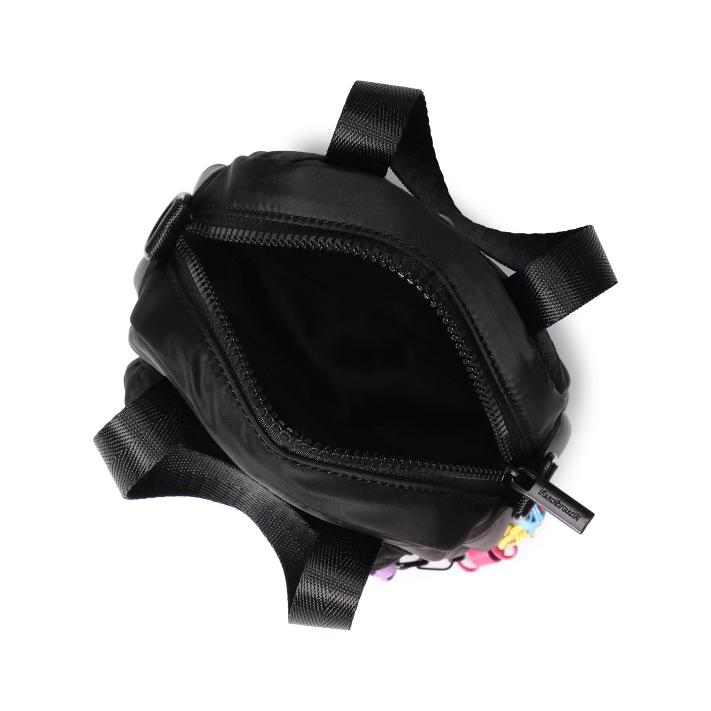 Fastrack Nylon Sling Bag for Women with Bright Chain Detail | Lightweight Crossbody with Zipper Closure, Front Pocket, Detachable Strap | Stylish Everyday Sling for College, Errands, Streetwear Looks