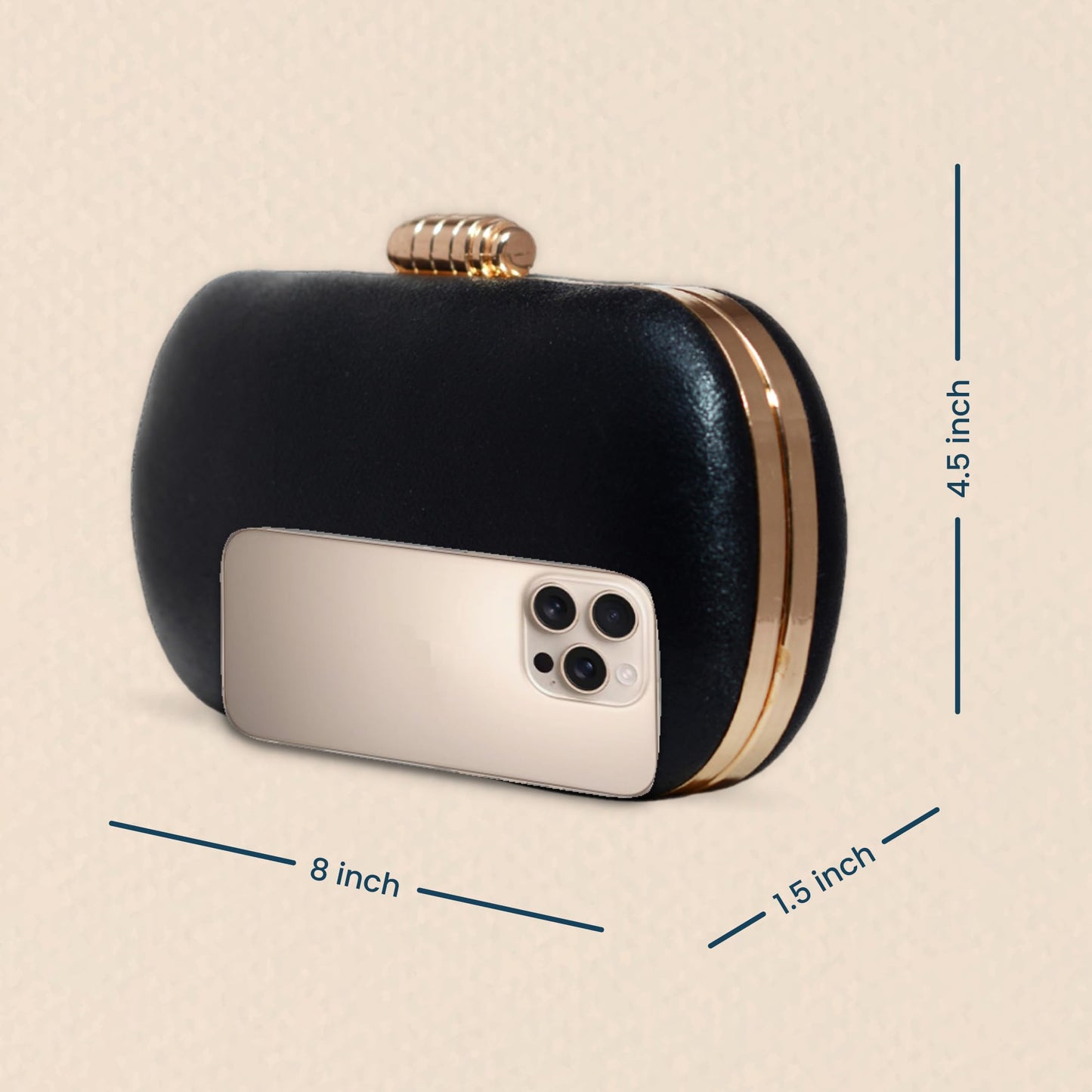 Artklim Shimmery Party Clutch Bag For Women (Black)