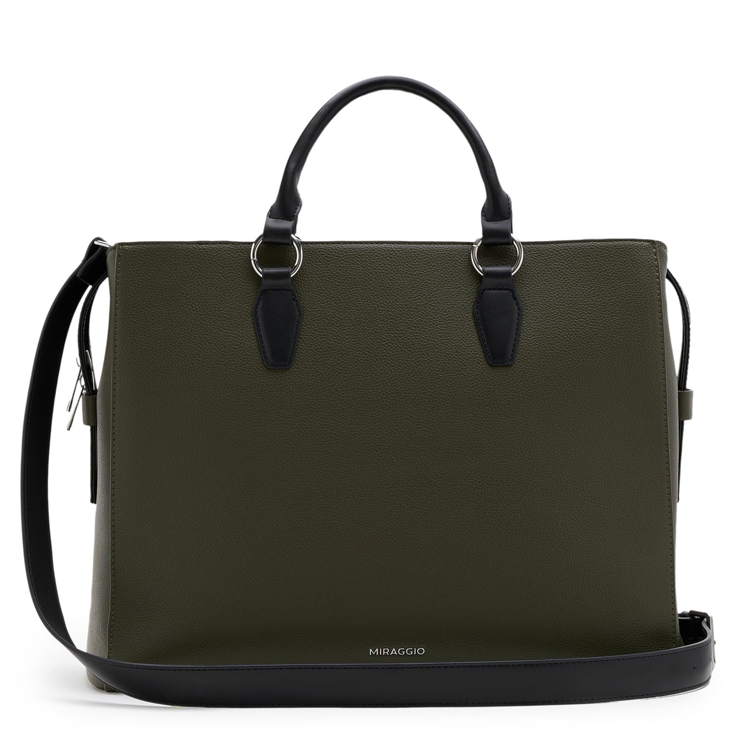 Miraggio Oversized Melissa Tote Bag for Women with Adjustable & Detachable Sling Strap | Fits Upto 16" Laptop | Tote Bags for Women For Office Use, Work (Green)