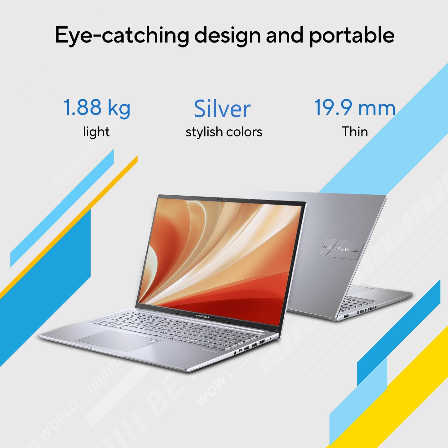 ASUS Vivobook 16" FHD+ (1920 x 1200), 60Hz 300nits, Core i5-12500H, (16GB RAM/512GB SSD/Intel Iris Xᵉ Graphics/Win 11/Office Home/Fingerprint/42WHr Battery/Transparent Silver/1.88kg), X1605ZAC-MB541WS