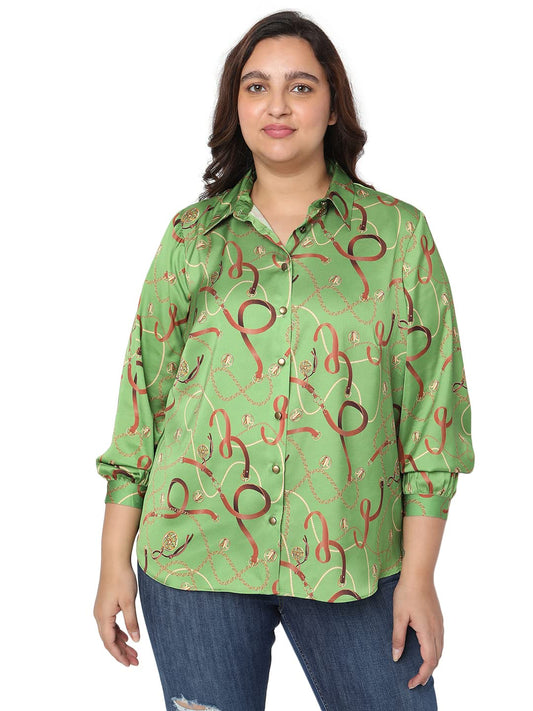 Vero Moda Curve Women's Relaxed Fit Shirt (262814001- Kelp 2XL)
