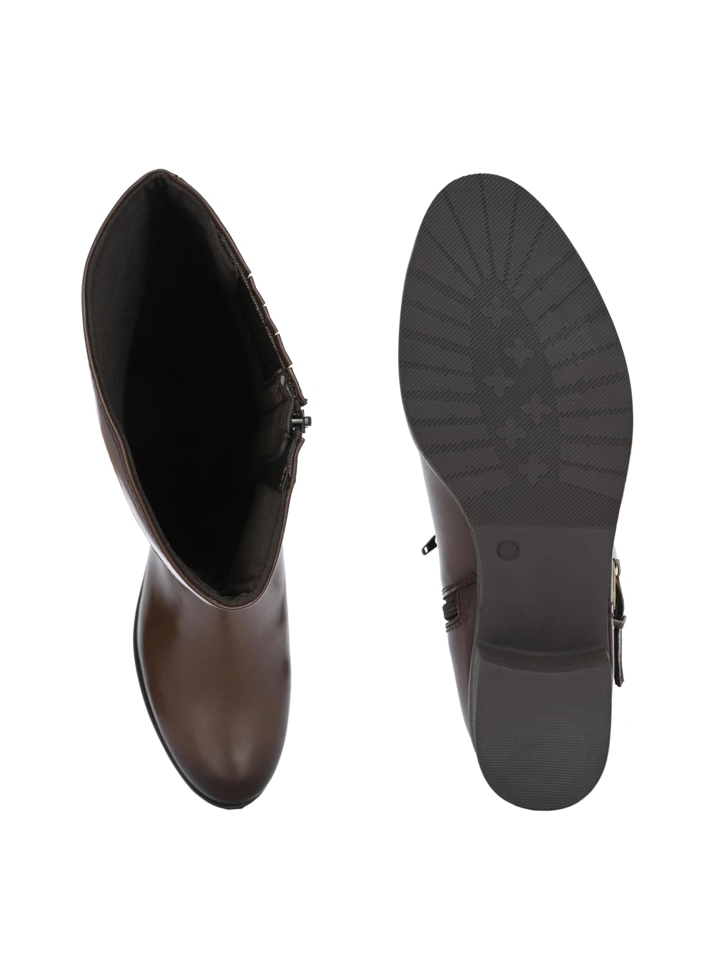 Delize Brown women mild Heel Knee Boots 59920-38