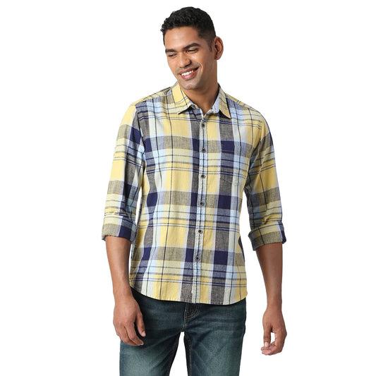 Pepe Jeans Men's Regular Fit Shirt (PM308041043M_Yellow
