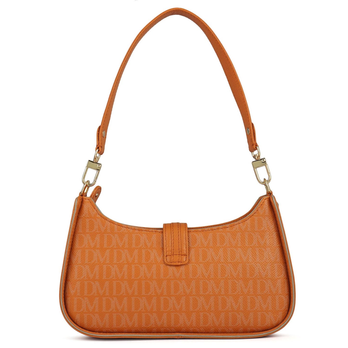 Da Milano Leather Shoulder Bag for Women - Orange