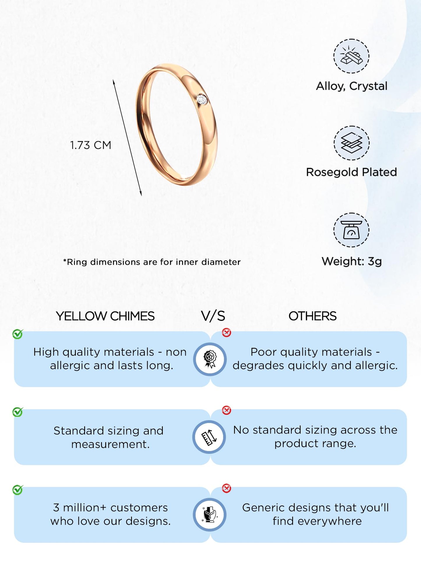 Yellow Chimes Exclusive Silver Plated Crystal studded with Cubic Zircon Ring for Women and Girls