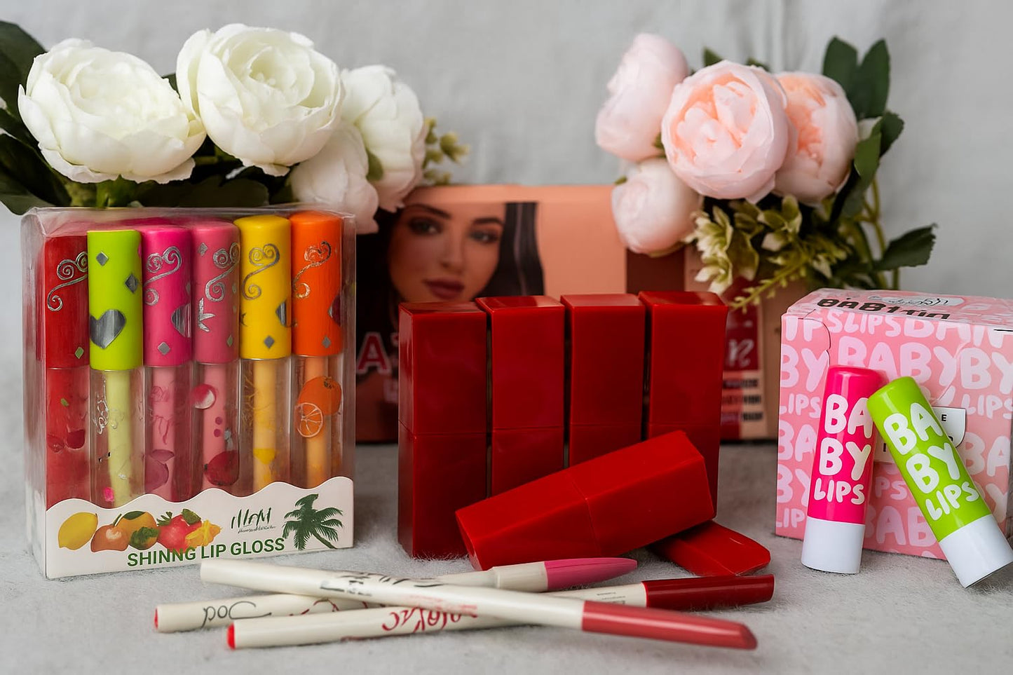 IRYDEE Suxia Matte Lipstick Set, Bubble Gloss, Baby Lips Collection, Red and Pink Shades, Kureaut Matte Formula